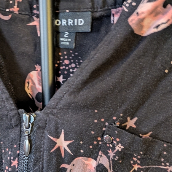 Torrid Black Dress with Pink Celestial Skull Pattern 2 Sleeveless - Picture 4 of 10